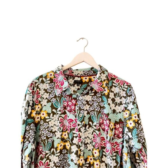 Talbots Cotton Blend Floral Lightweight Button-Up Shirt Plus Sz 2X #2499 - Picture 3 of 13